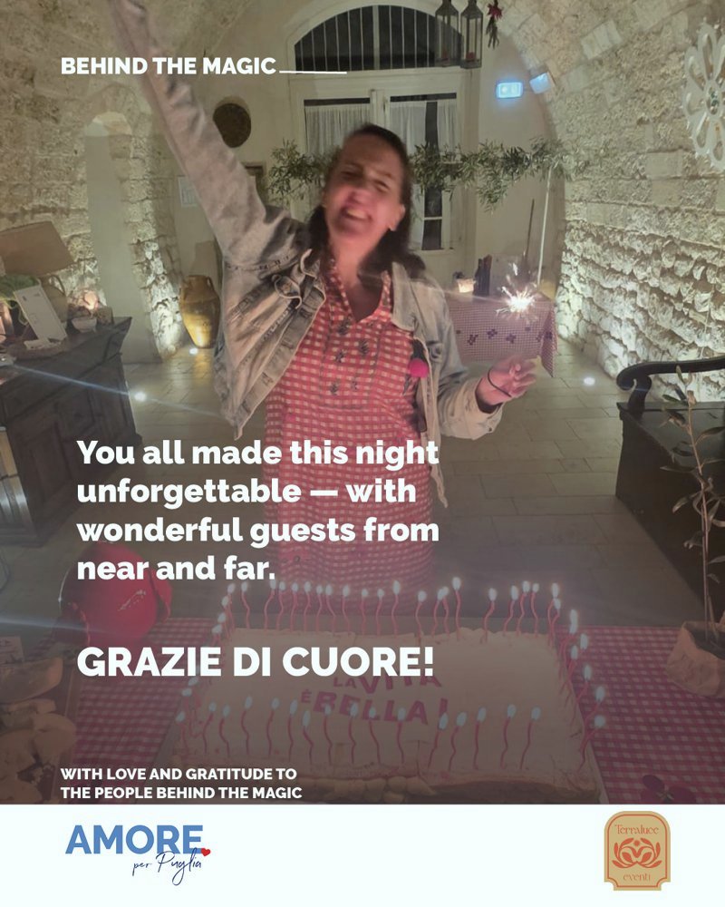 Eindruck vom 50. Geburtstag in der Masseria Le Cerase, Apulien