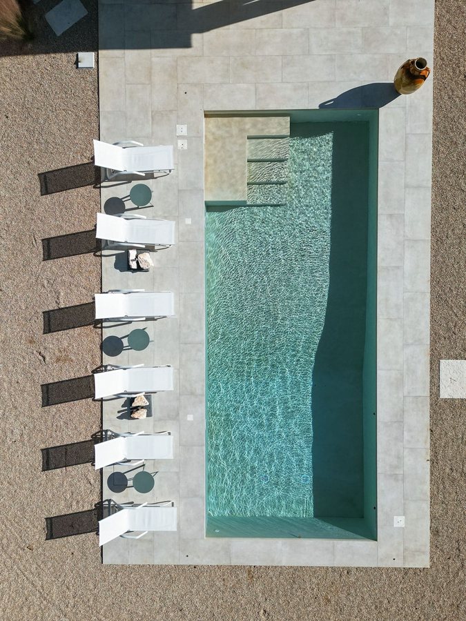 Pool des Trullo PetraLux aus der Luft