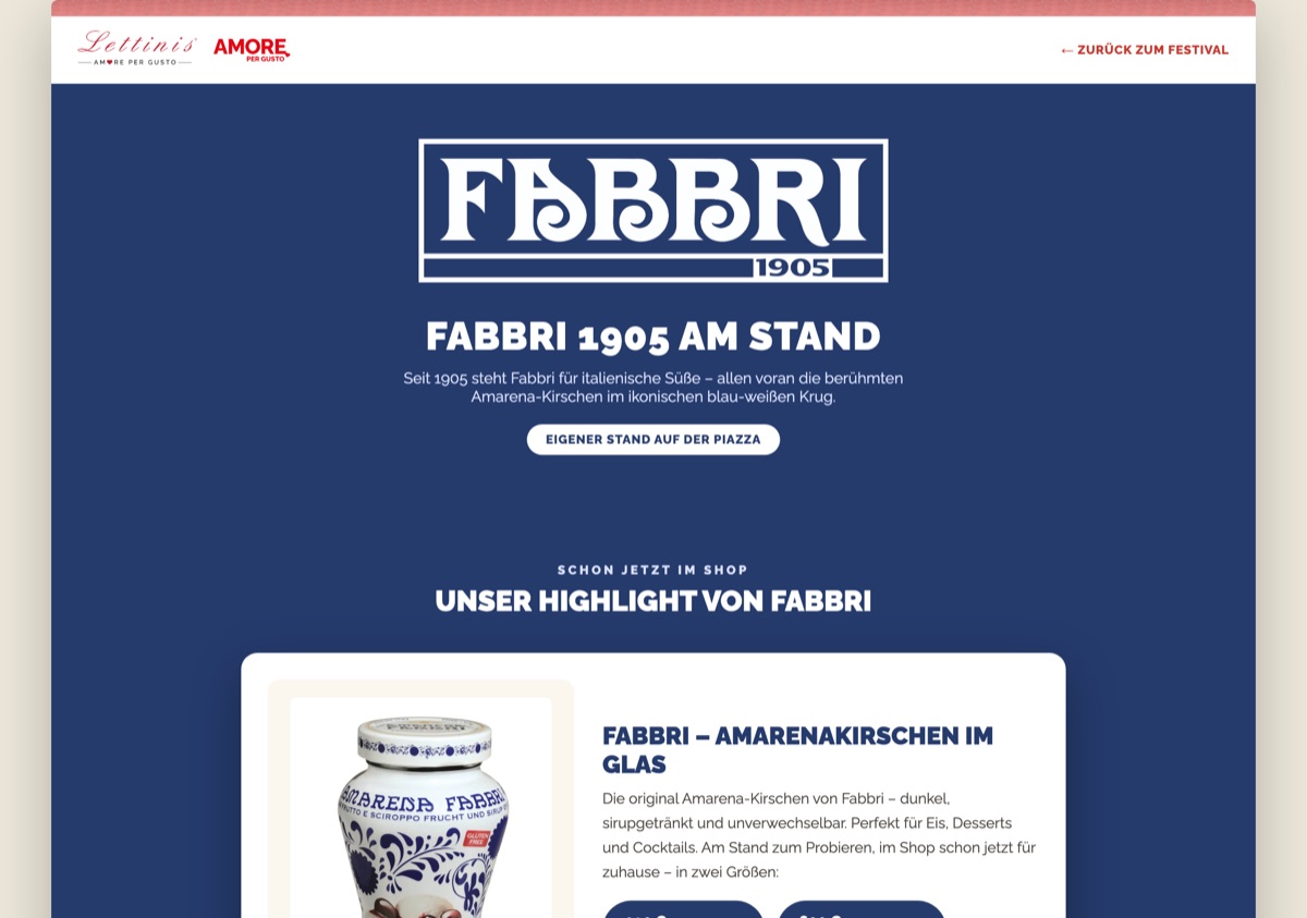 Vorschau der Partner-Landingpage von Fabbri 1905