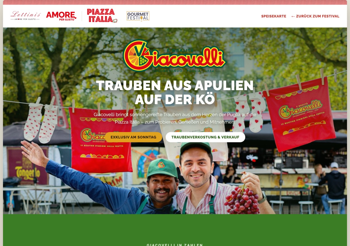 Vorschau der Partner-Landingpage von Giacovelli