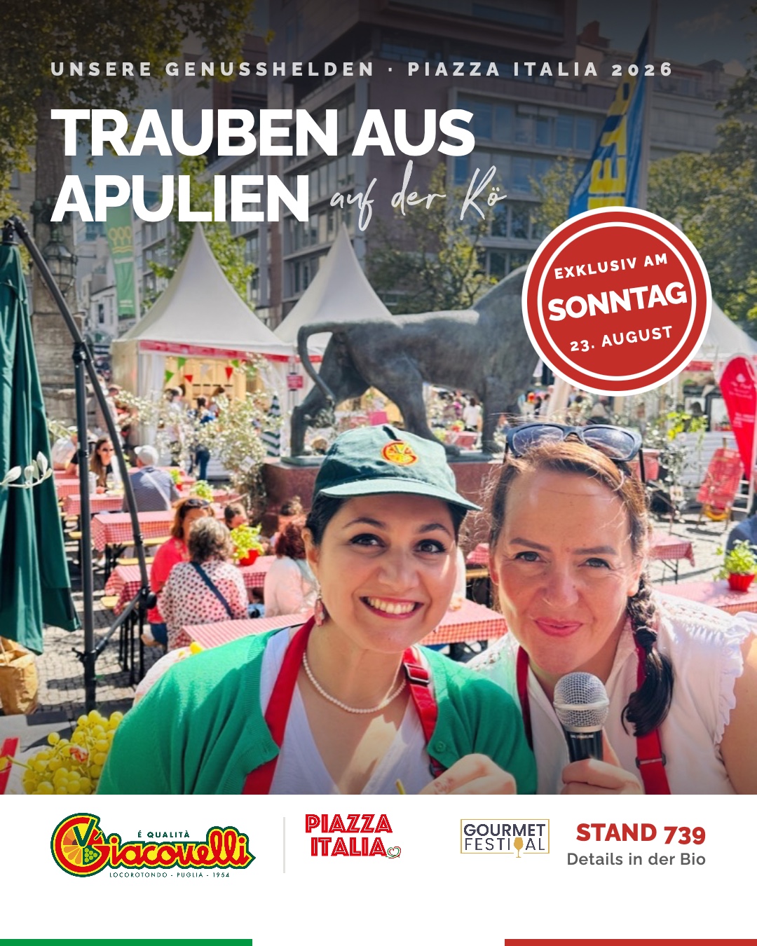 Anna Giacovelli und Stefania Lettini auf der Piazza Italia auf der Königsallee