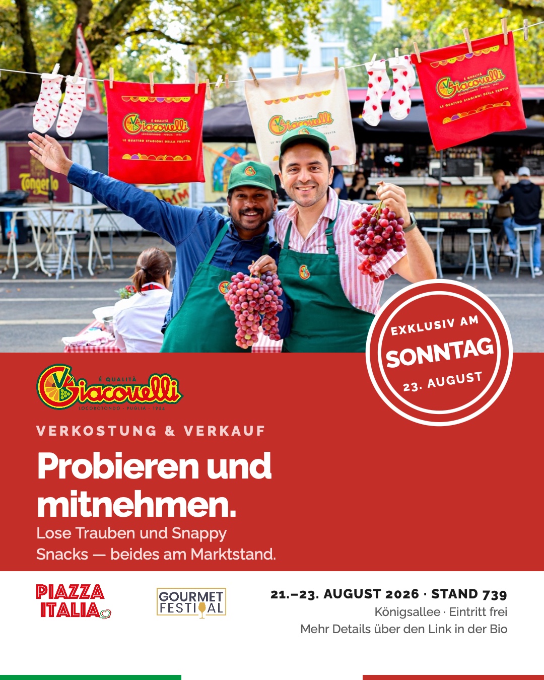Giacovelli war exklusiv am Sonntag, 23. August, auf der Piazza Italia zu Gast
